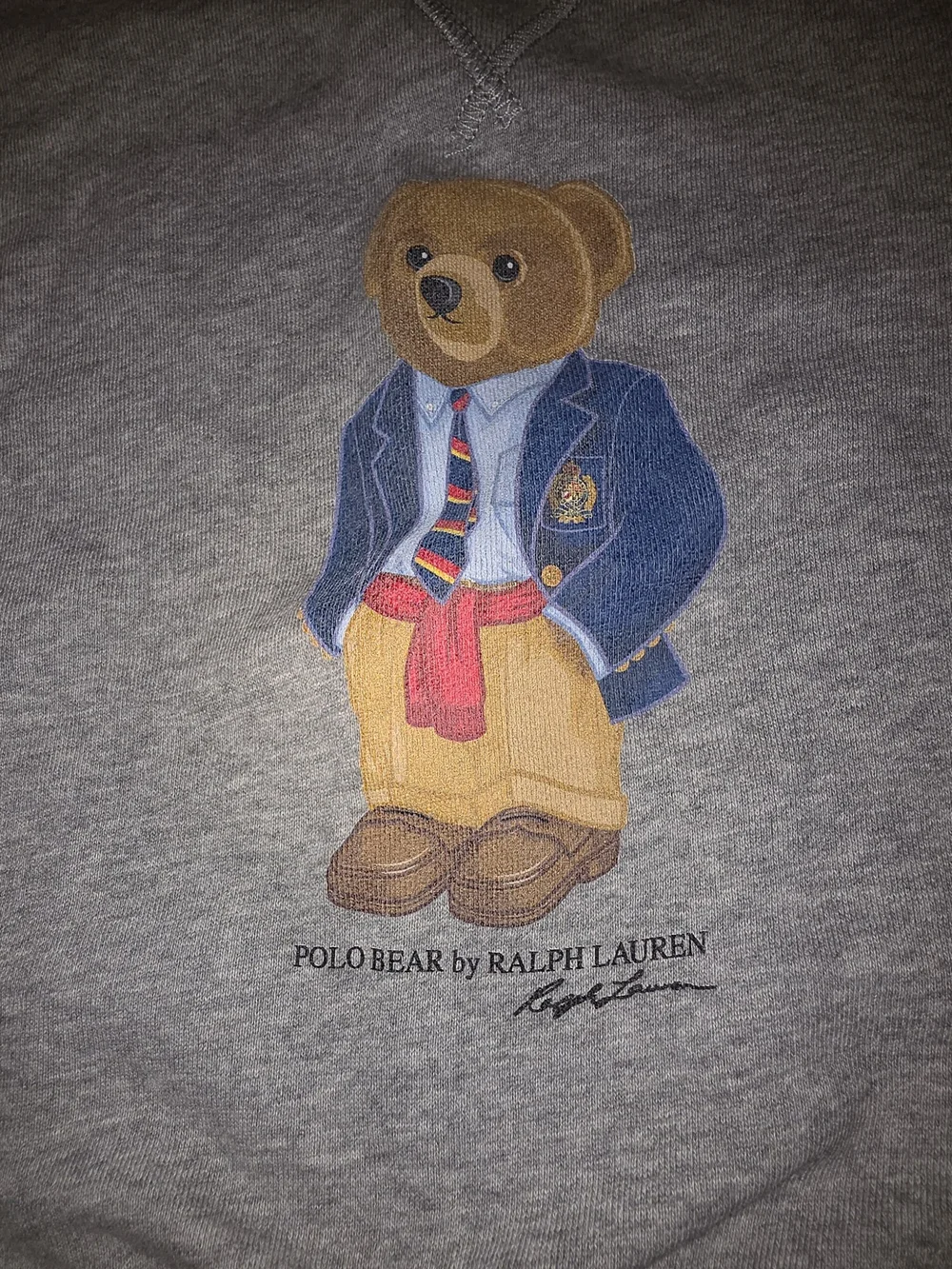 Ralph Lauren Polo Kids' Grey Bear Graphic Sweatshirt Size 5